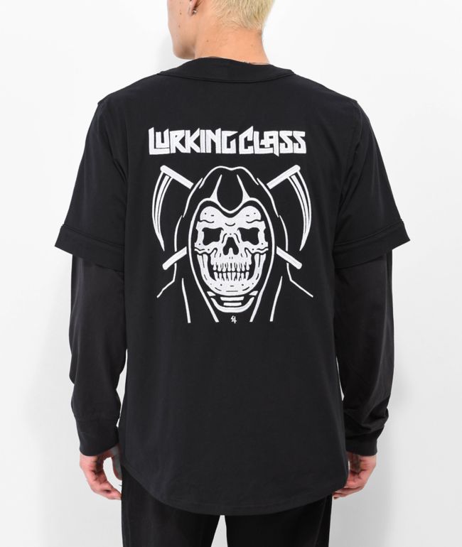 Lurking Class by Sketchy Tank Black & White Pinstripe Baseball