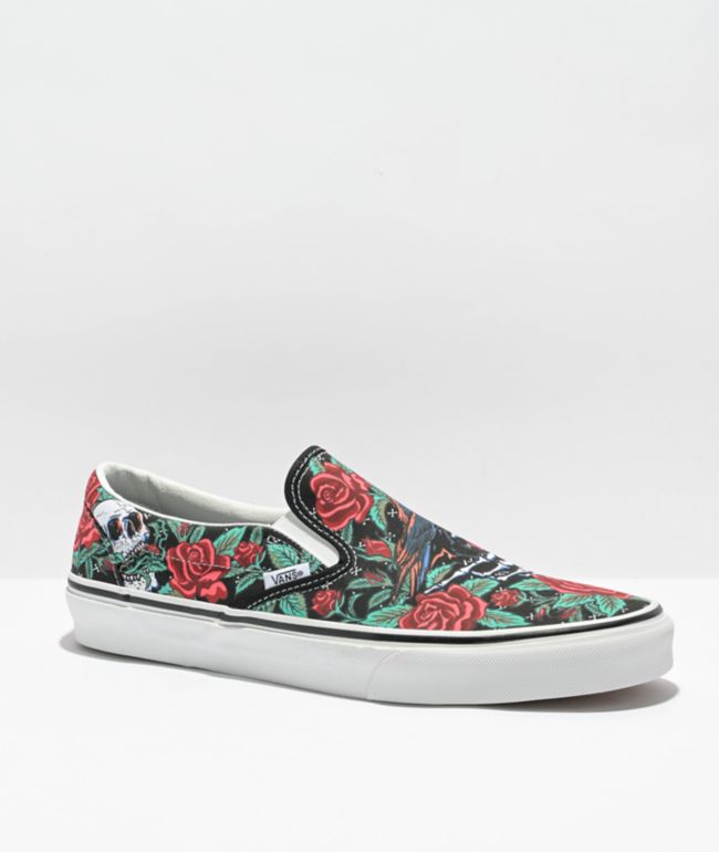 vans with white roses