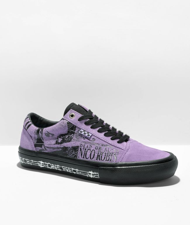 Ellende of Vrijstelling Vans x One Piece Old Skool One Piece Purple & Black Skate Shoes