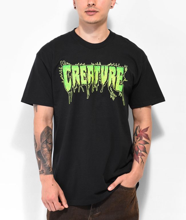 Creature Web Black & Green Ringer T-Shirt