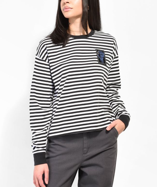 x Breana Skate Black & Striped Long T-Shirt
