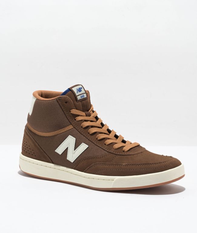 Arqueología Majestuoso sobras New Balance Numeric 440 Brown & Cream High Top Skate Shoes