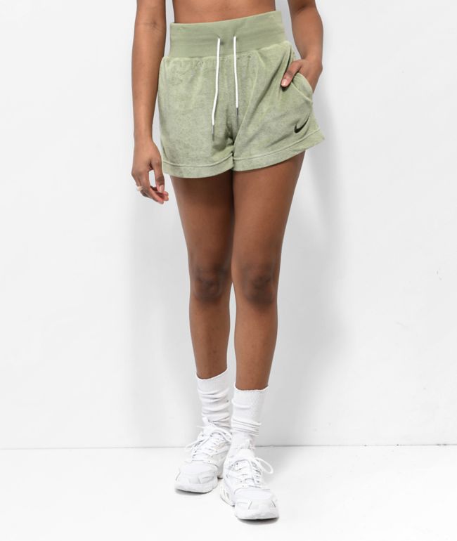 olive green nike shorts women's