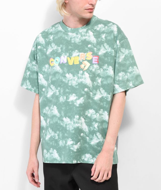 Converse Cloud Print Algae Tie Dye T-Shirt