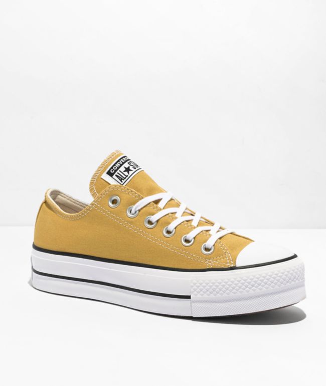 Converse Chuck All Star Lift Low Thrift Yellow Platform