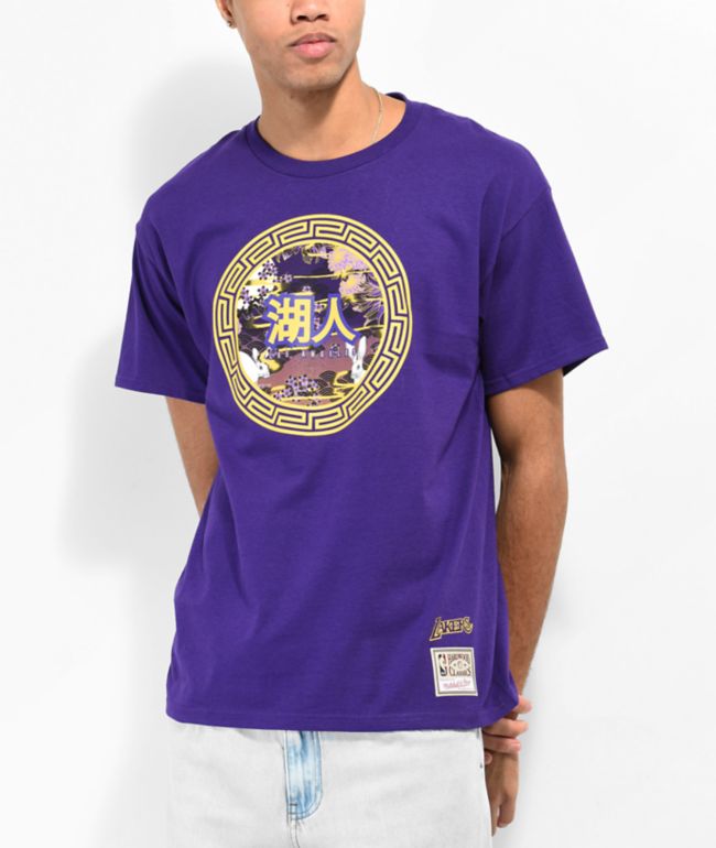 Men's Los Angeles Lakers Mitchell & Ness Heathered Gray/Purple