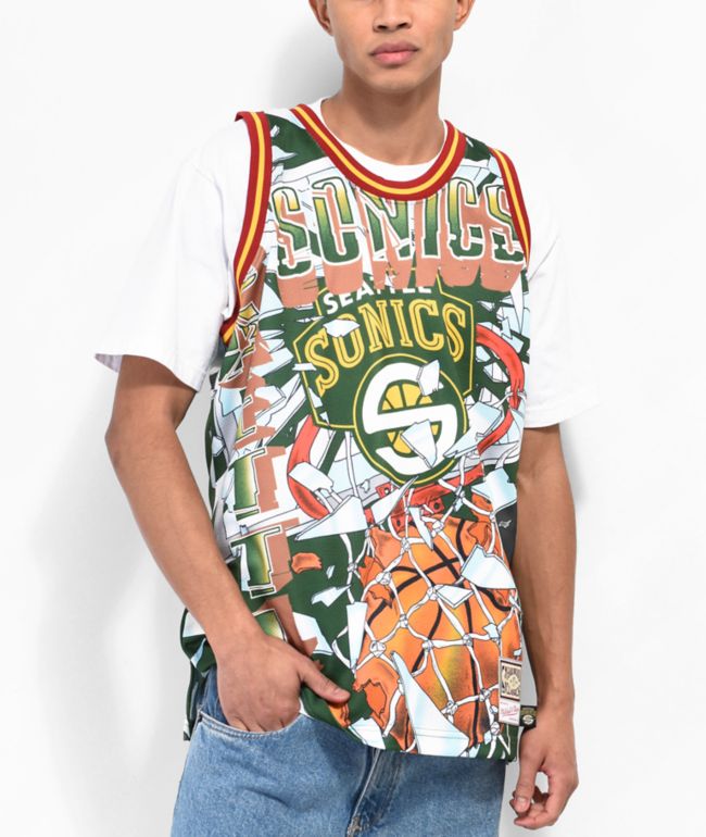 Mitchell & Ness x NBA Seattle Super Sonics Energy Green Basketball Jersey