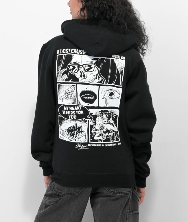 A Lost Cause Comic Black Zip Hoodie