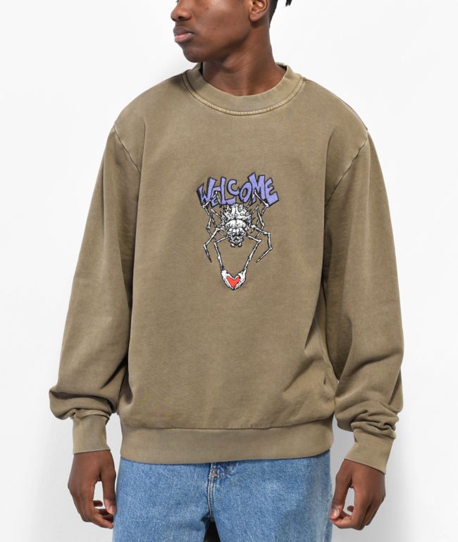 Welcome Spidey Brown Crewneck Sweatshirt