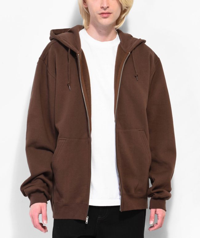 Zine Brown Zip Hoodie