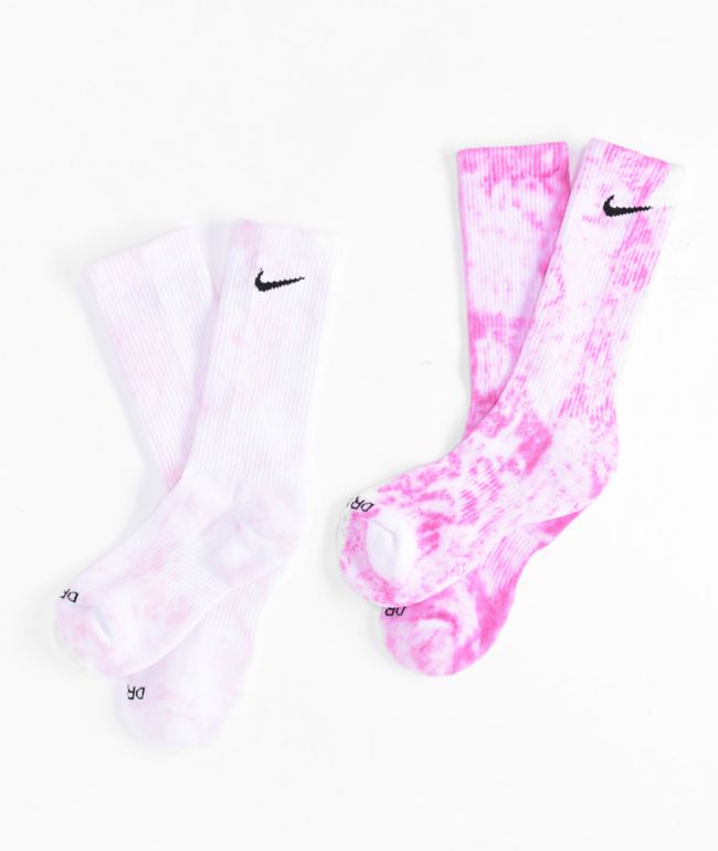 Claraboya Inmersión Oportuno Nike Everyday Plus 2 Pack Pink Tie Dye Crew Socks