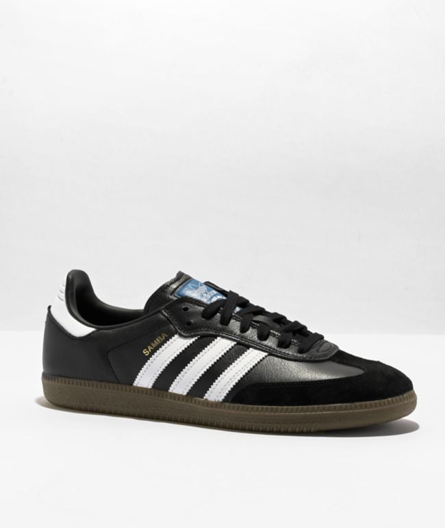 adidas Samba ADV Black, White u0026 Gum Skate Shoes