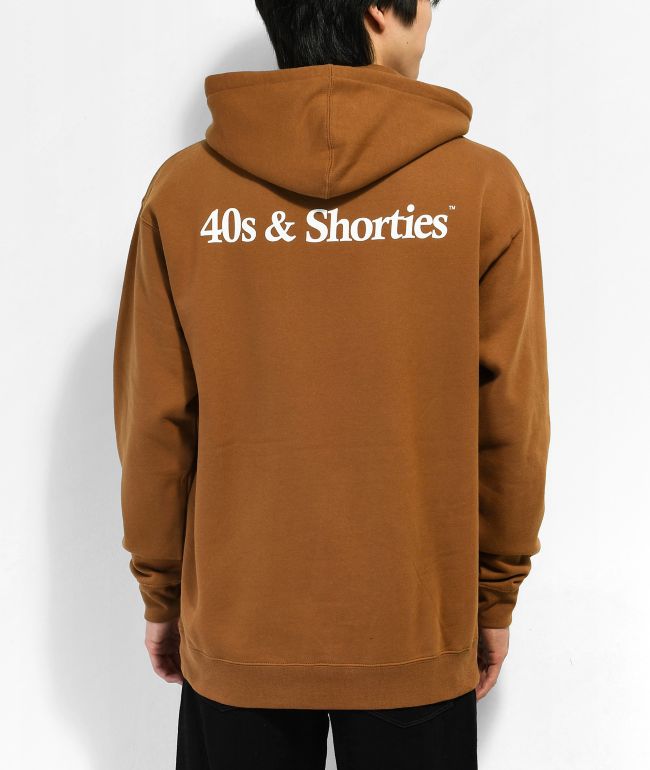 40s u0026 Shorties Text Logo Brown Hoodie