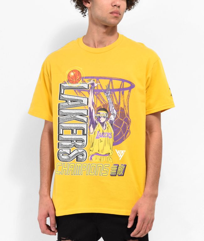 Youth Gold Los Angeles Lakers Team & Logo Long Sleeve T-Shirt