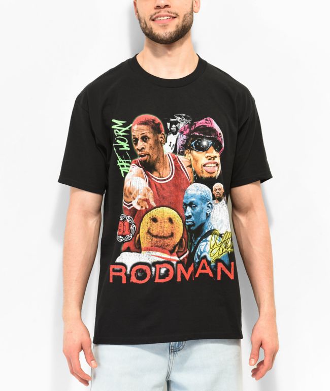 Rodman Apparel Worm Collage Black T-Shirt