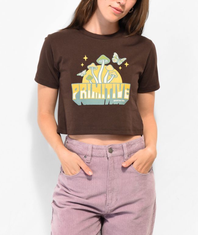 Primitive Melt Brown Crop T-Shirt | Zumiez