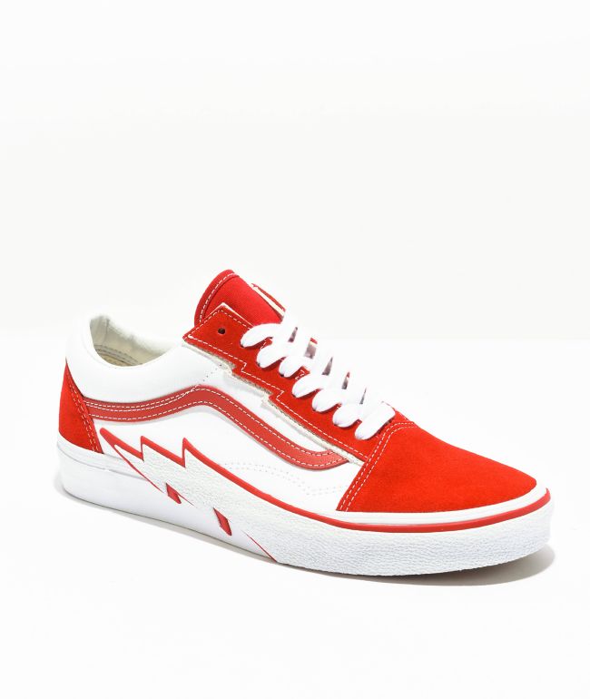 Antagelse skranke Bliv ophidset Vans Old School Bolt Red & White Skate Shoes