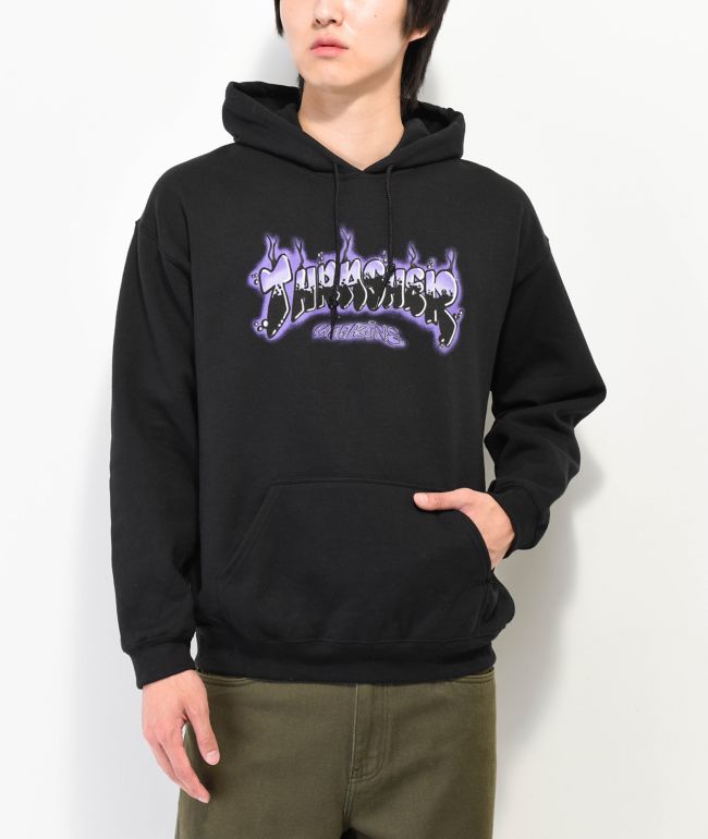 Thrasher Airbrush Black u0026 Purple Hoodie