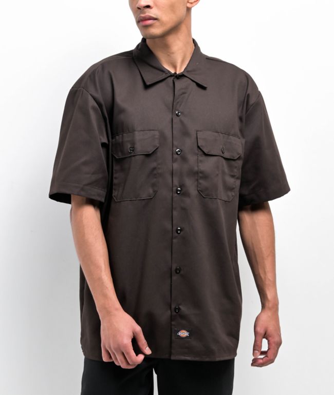 Dickies Cropped Work Shirt - Black - Medium