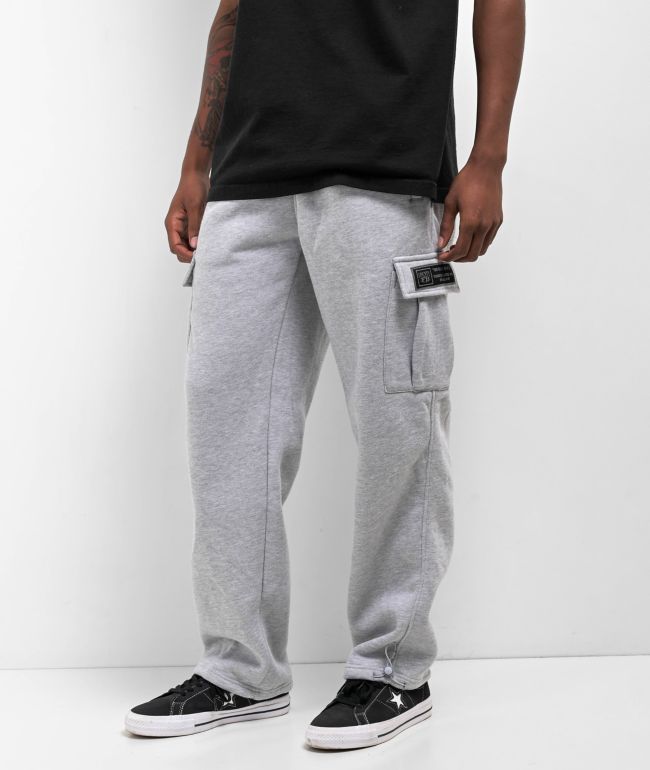 Pro Club Men's Heavyweight Fleece Cargo Sweatpants Heather Gray 